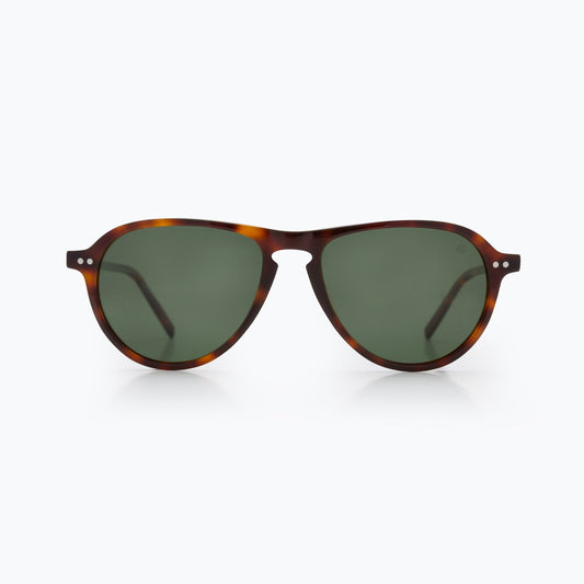 Union Of Surf Barrel Aviator Polarised Sunglasses | Cellulose Acetate Frame | G15 TAC Polarised Lenses | UV400 | Tortoiseshell | Compact Aviator | Unisex | Includes Case & Cloth
