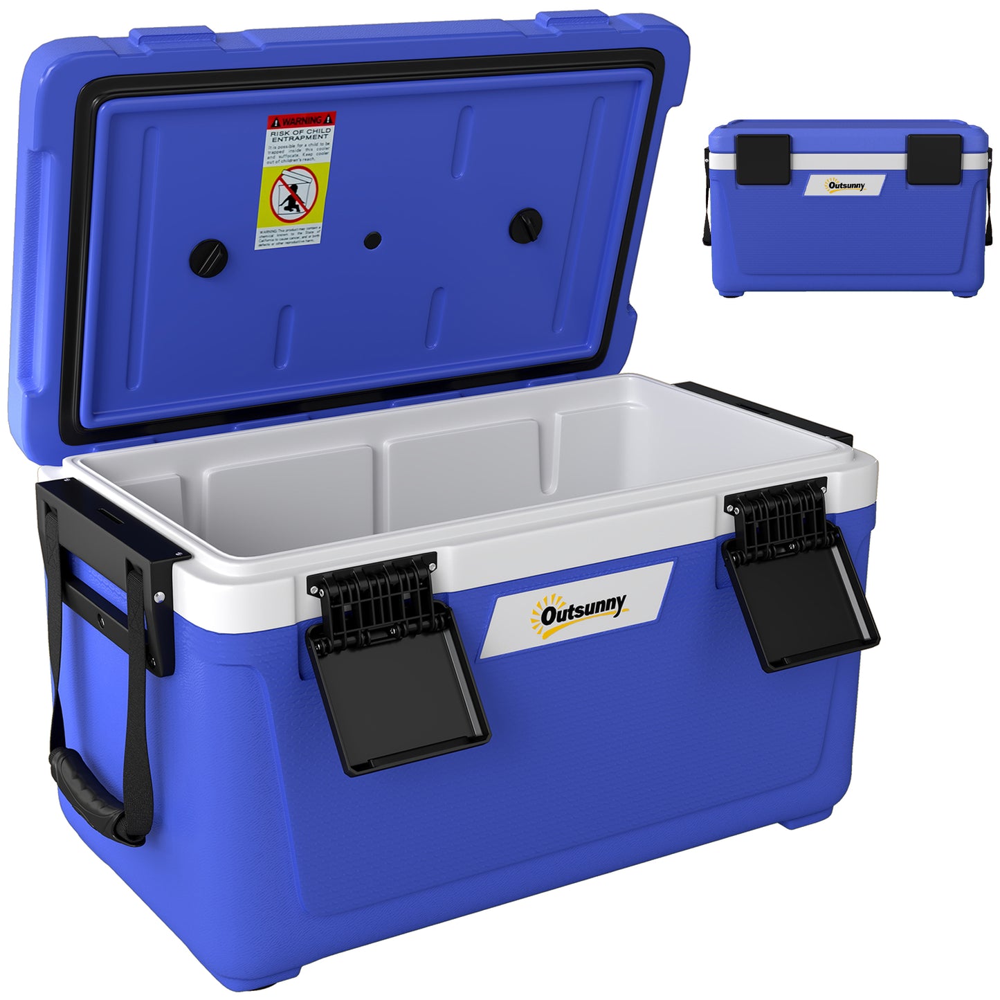 42.6L Insulated Cool Box | 72-Hour Retention | HDPE Shell | PU Foam | Drain Valve | 70kg | Camping & Fishing | Dark Blue