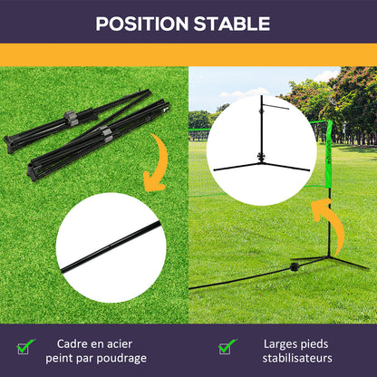 Portable Badminton Set, Multi-Sports Badminton Net for Pickleball Volleyball W/ 3 Shuttlecocks, 4 Rackets, for Indoor Outdoor, Garden, Beach