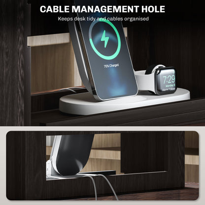 Four-Tier Desktop Organiser Storage Rack Cabinet - Dark Brown