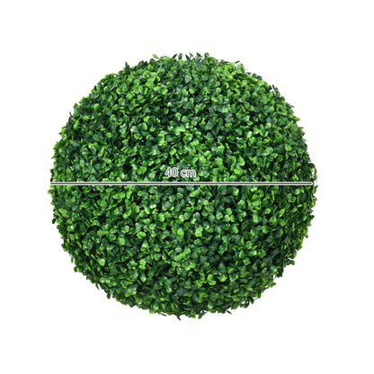 Set of 2 Artificial Topiary Balls, 40cm Faux Boxwood Balls, Hanging Decoration for Home, Indoor, Outdoor, Green