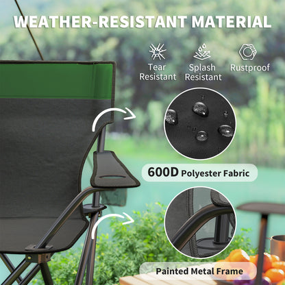 Outsunny Four-Piece Portable Camping Picnic Table Set - Green