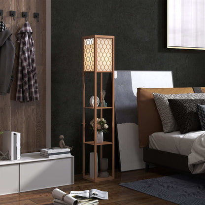 Three-Shelf Standing Floor Lamp - Natural
