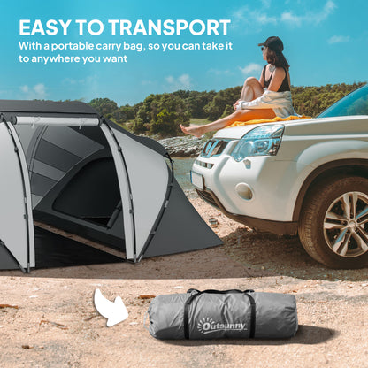 Outsunny 4-6 Man UV Protection Camping Tent - Charcoal Grey and White / Green and White