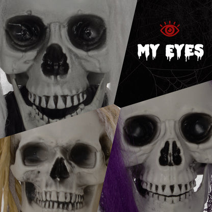 Set of 3 Hanging Skeleton Halloween Decorations, Scary Flying Ghost for Garden, Party, 90/110/170cm