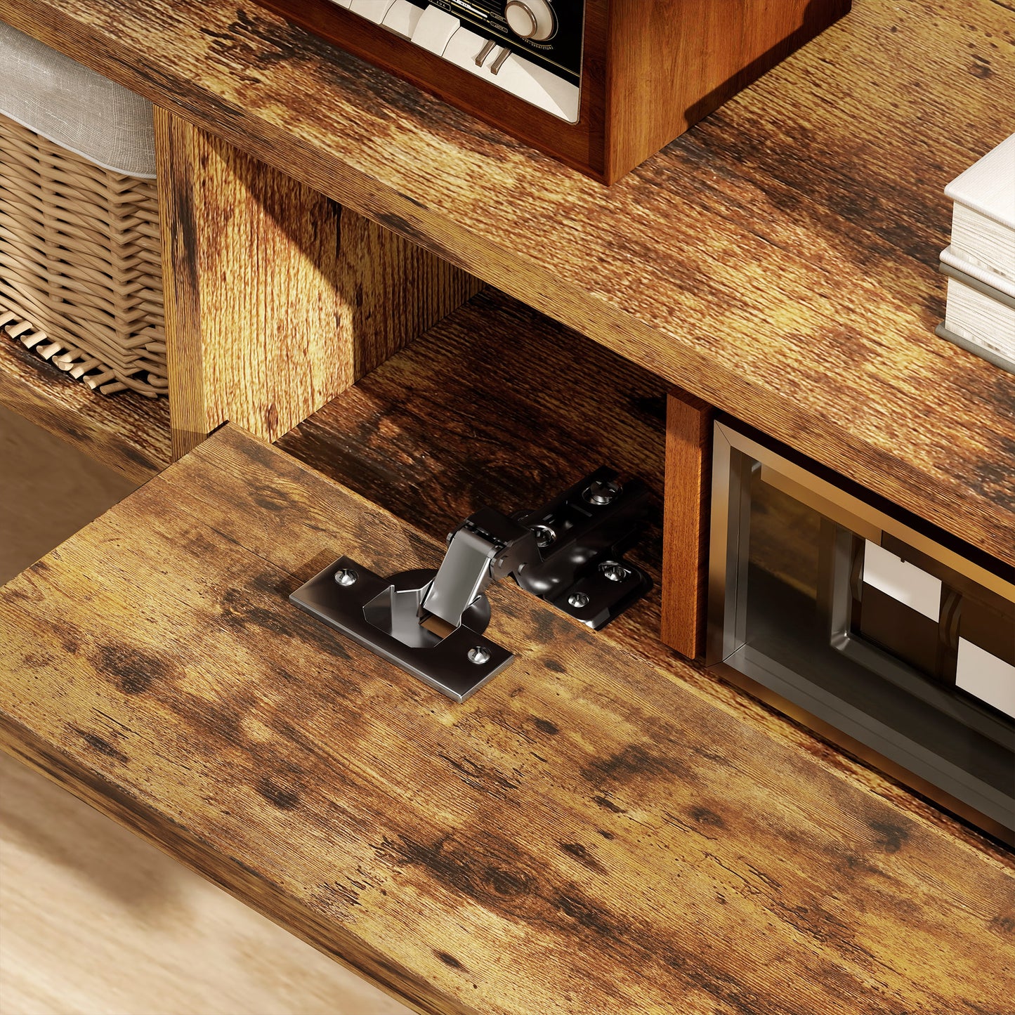 120 cm Floating TV Unit for TVs up to 50 Inch - Rustic Brown