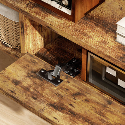 120 cm Floating TV Unit for TVs up to 50 Inch - Rustic Brown