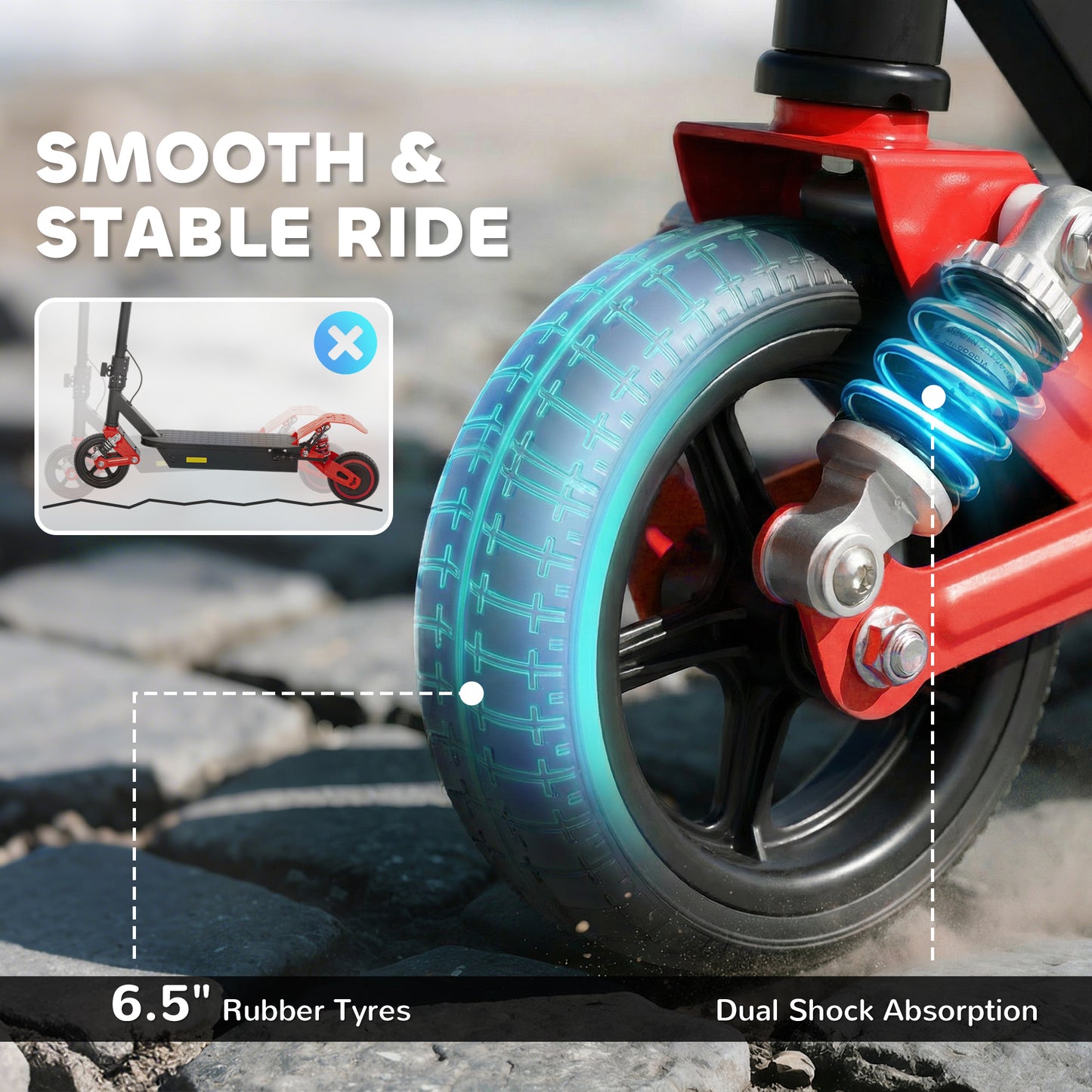 Kids Electric Scooter – 200W Motor, 15km/h, 6km Range, Dual Suspension, LCD Display, LED Lights, Foldable, Ages 6–14 – Red
