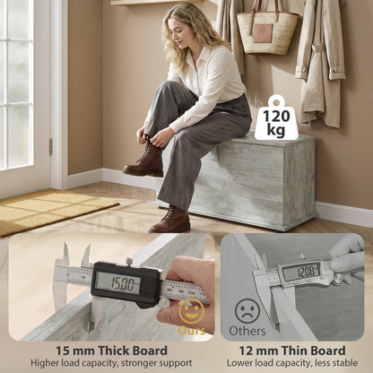 Storage Chest | 102L Wooden Blanket Box & Bed End Bench with Hinged Lid, 4 Colours