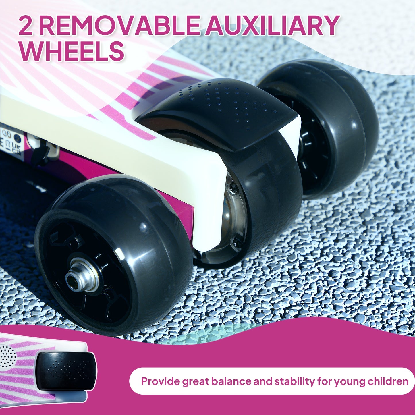 Electric Scooter for Kids Ages 4-7, with Auxiliary Rear Wheels, Flashing LED Light and Electric Brake, Kids Electric Scooter for Boys Girls, 6 KM/H & 8 KM