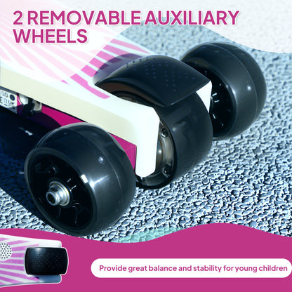 Electric Scooter for Kids Ages 4-7, with Auxiliary Rear Wheels, Flashing LED Light and Electric Brake, Kids Electric Scooter for Boys Girls, 6 KM/H & 8 KM