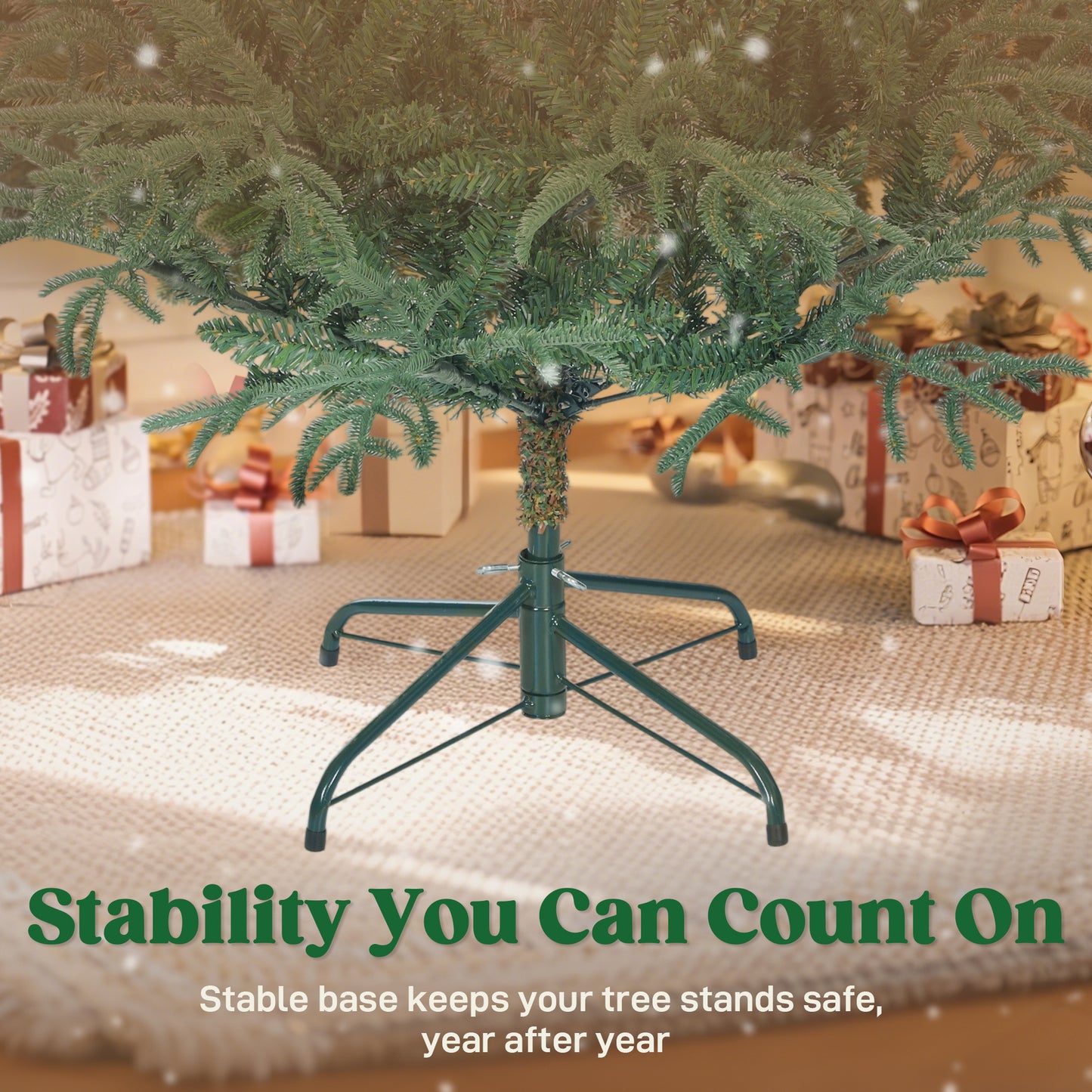 6 ft Full Spruce Christmas Tree with Realistic Dense Tips, Easy Assembly - Green