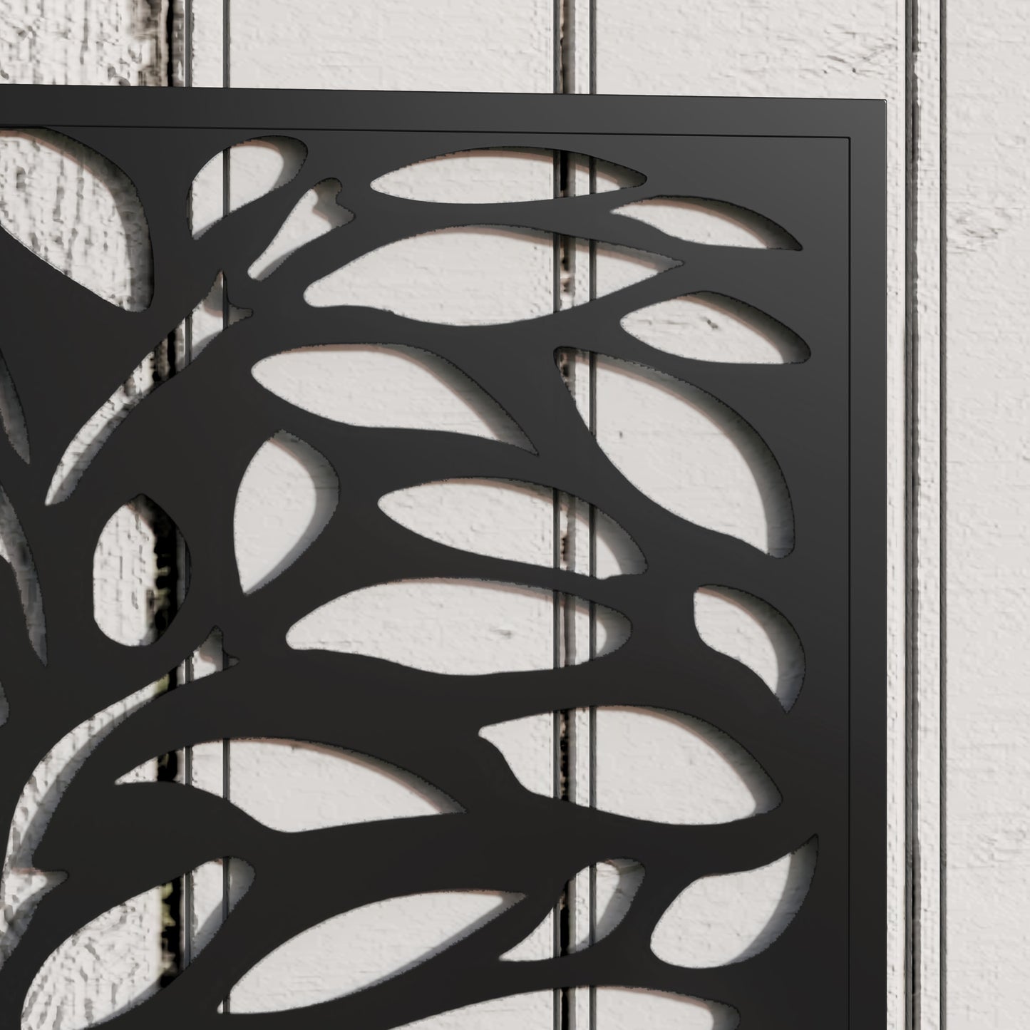 Outdoor Metal Planter, with Back Trellis - Black