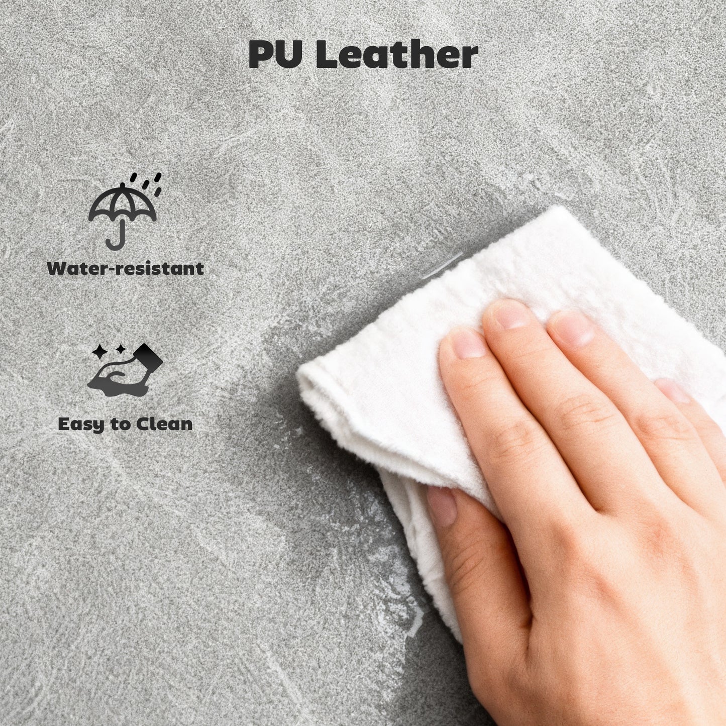 Bar Stools Set of 2, PU Leather Barstools with Back, Footrest and Wood Legs for Kitchen, Counter, Breakfast Bar, Grey