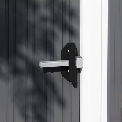 Outsunny 5 x 3ft Garden Storage Shed with Sliding Door and Sloped Roof Outdoor Equipment Tool, Light Grey