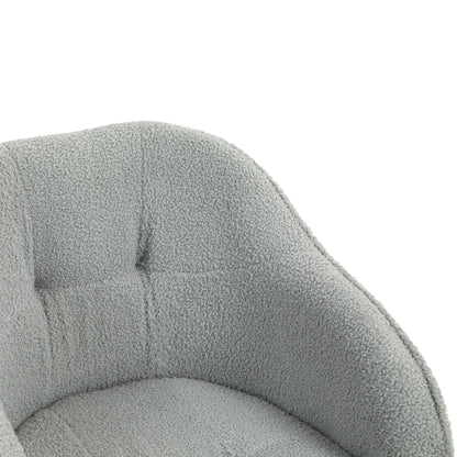 Computer Desk Chair, Fabric Swivel Office Chair, Makeup Vanity Chair with Height Adjustable, Wheels, for Home Study Bedroom, Grey