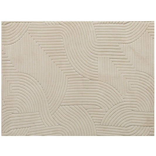 Geometric Rug | 200x140cm | 15mm Pile | Jacquard Weave | Non-Slip Backing | Reinforced Edges | Cream