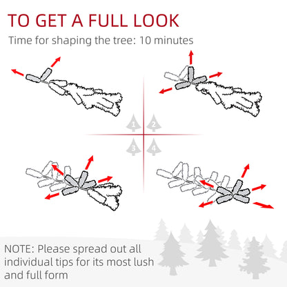 5ft Artificial Christmas Tree with 1309 Tips, Metal Base, Realistic Hinged Xmas Tree for Home Office, Green