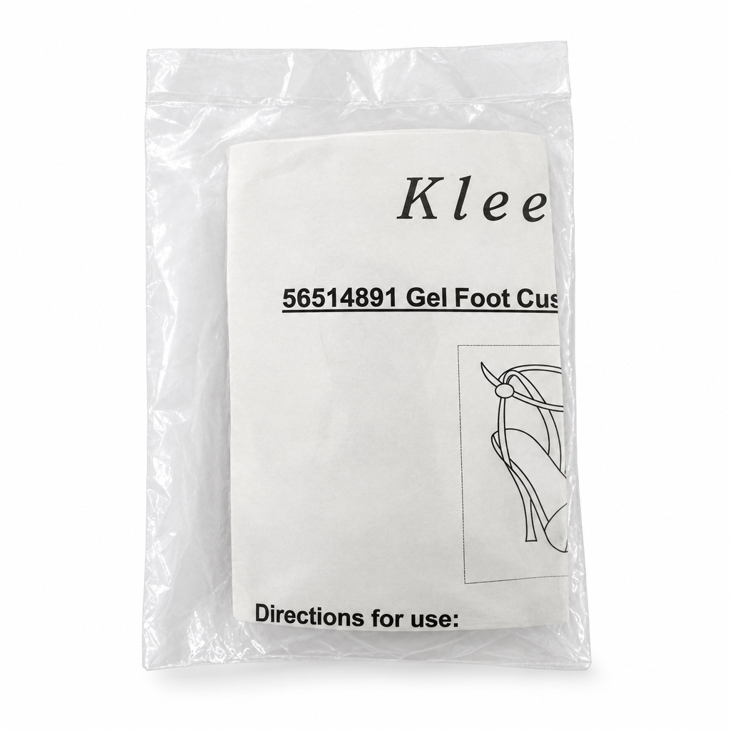Gel foot cushion packet on a clean white background