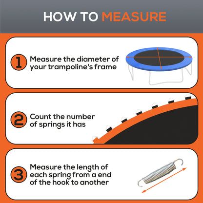 SPORTNOW Replacement Trampoline Mat with Spring Pull Tool, 72 V-Hooks, for 12ft Trampoline using 14cm Springs, Orange / Green