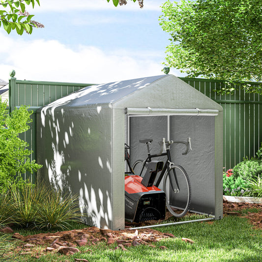 Outsunny 1.6 x 2.2m Garden Storage Shed Tent, with Accessories - Light Grey