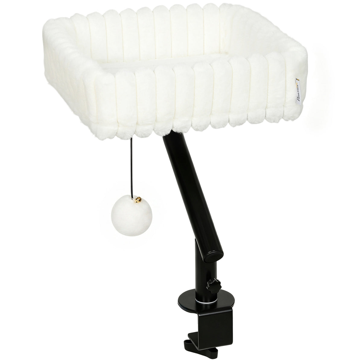 Raised Cat Window Bed | 360° Rotating Clamp-On Cat Hammock | White & Black | For Cats Under 6kg