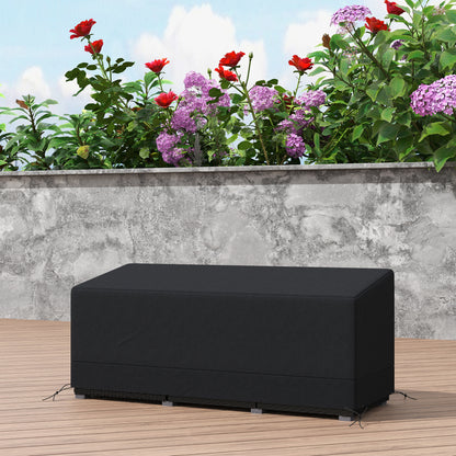 Rectangular Patio Furniture Cover for 3 Seater Sofa Bistro Set, Water UV Resistant Protection 600D Oxford Fabric Rattan Lounge Clean Cover, 190 x 72 x 76cm, Black