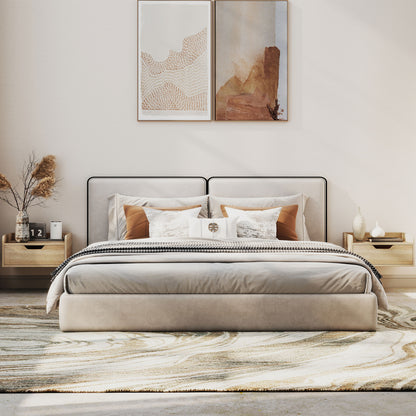 Set of 2 Floating Wall-Mounted Bedside Tables | Drawer | Flat Top | 10kg | 40x30x19.5cm | Natural Wood Finish