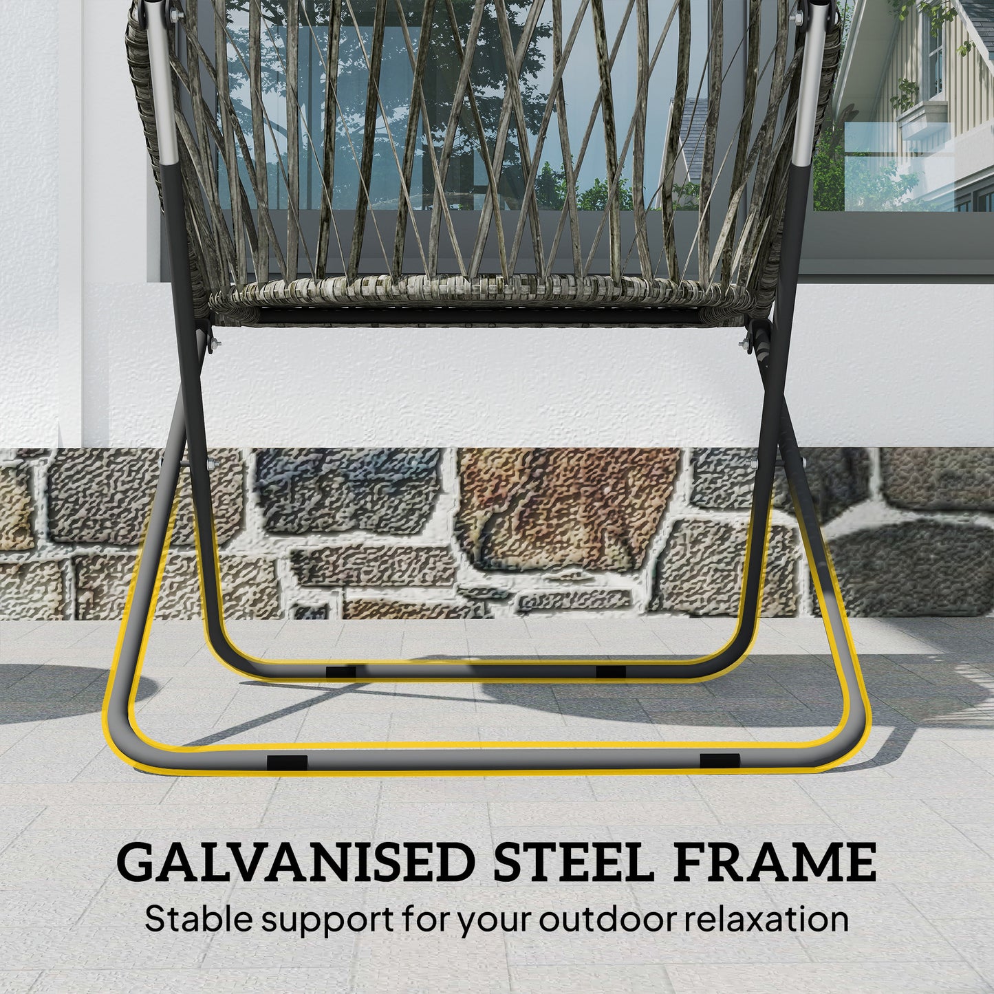 3 Piece Folding Rattan Bistro Set | 2 Chairs | Round Table Dia 45cm | 1000hr UV Resistant Rattan | Galvanised Steel | No Assembly | 120kg | Grey