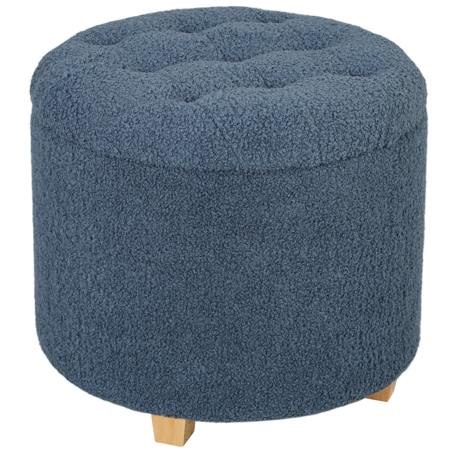 31.8L Teddy Fleece Storage Ottoman - Blue