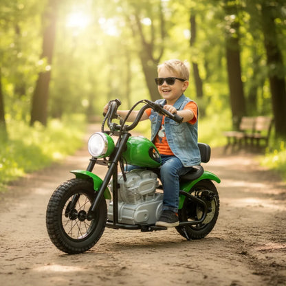 S-P-E-E-D 36V Electric Chopper Motorcycle Ride-On | 350W Twist-Grip Throttle, LED & Horn