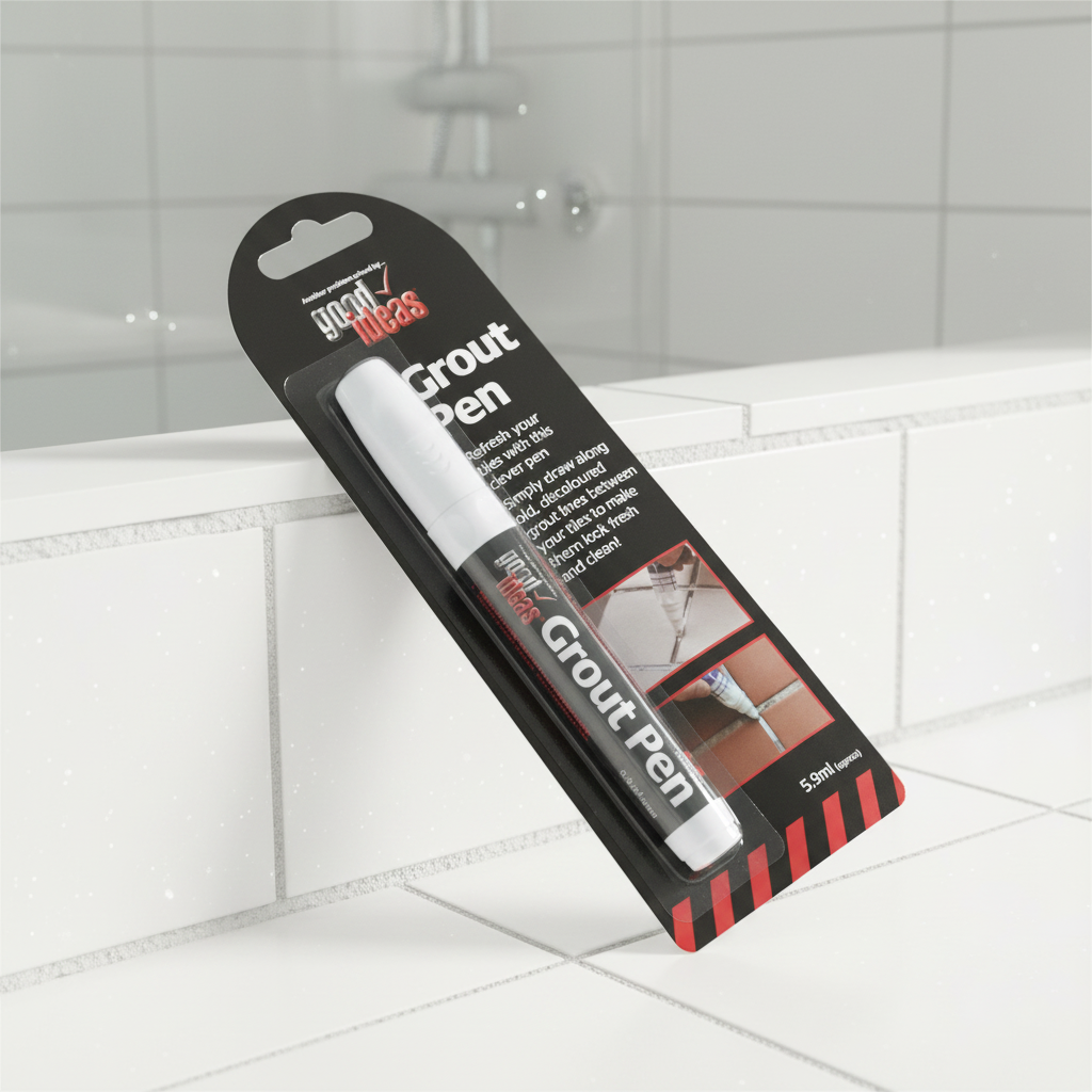 Good Ideas Grout Pen | Refresh Kitchen & Bathroom Tiles | Waterproof & Mould Resistant | No Re-Grouting | 5.9ml