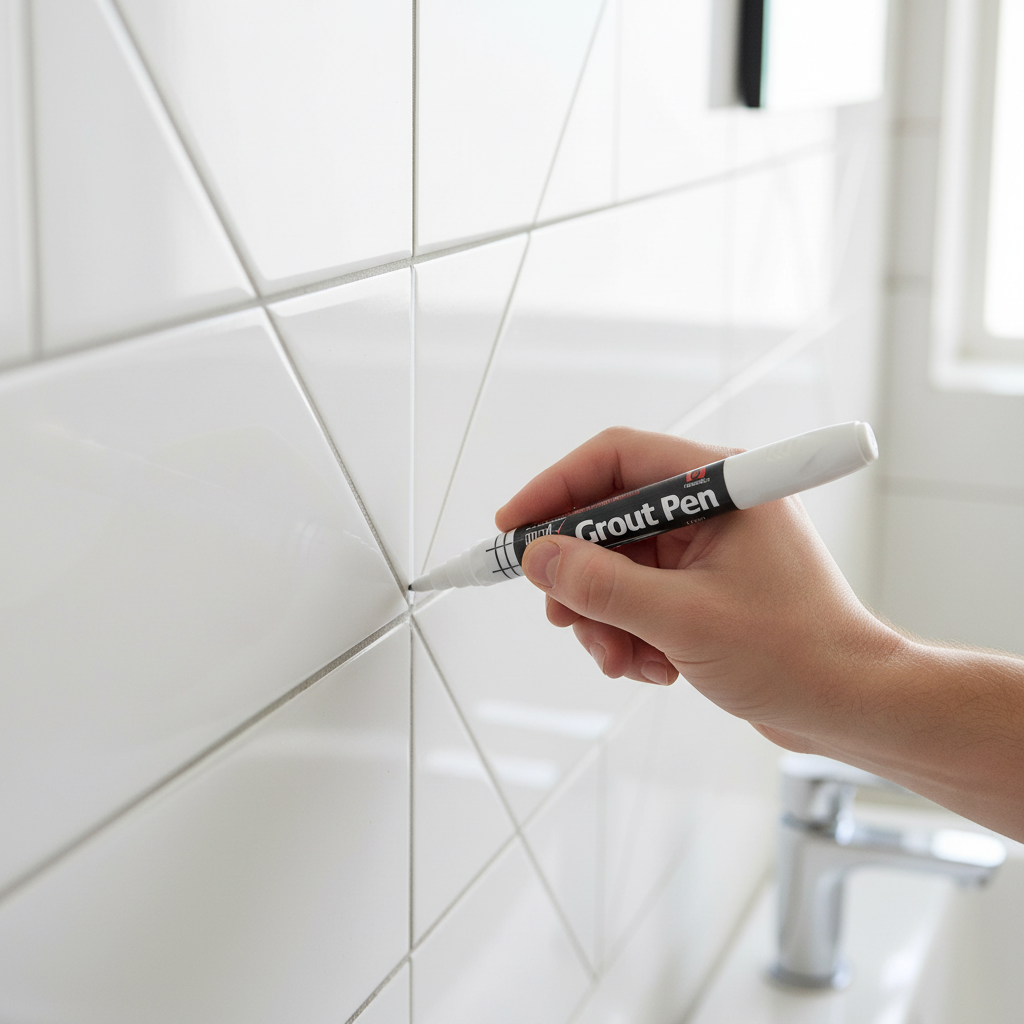 Good Ideas Grout Pen | Refresh Kitchen & Bathroom Tiles | Waterproof & Mould Resistant | No Re-Grouting | 5.9ml