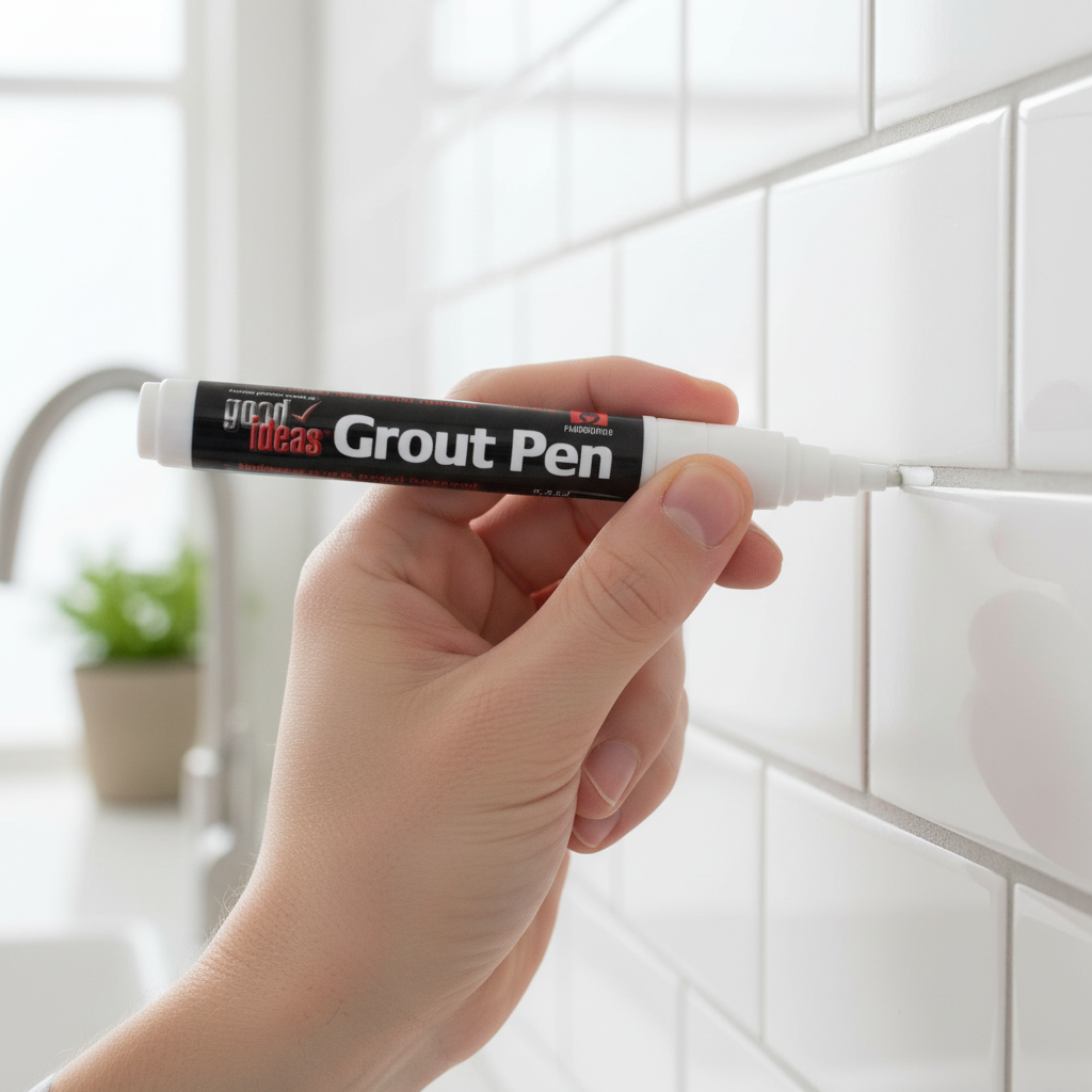 Good Ideas Grout Pen | Refresh Kitchen & Bathroom Tiles | Waterproof & Mould Resistant | No Re-Grouting | 5.9ml