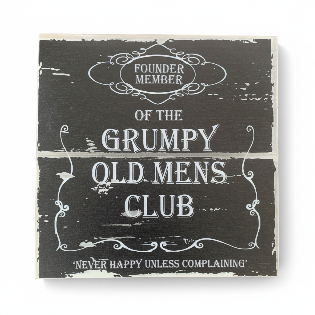 Grumpy Sign - White BG