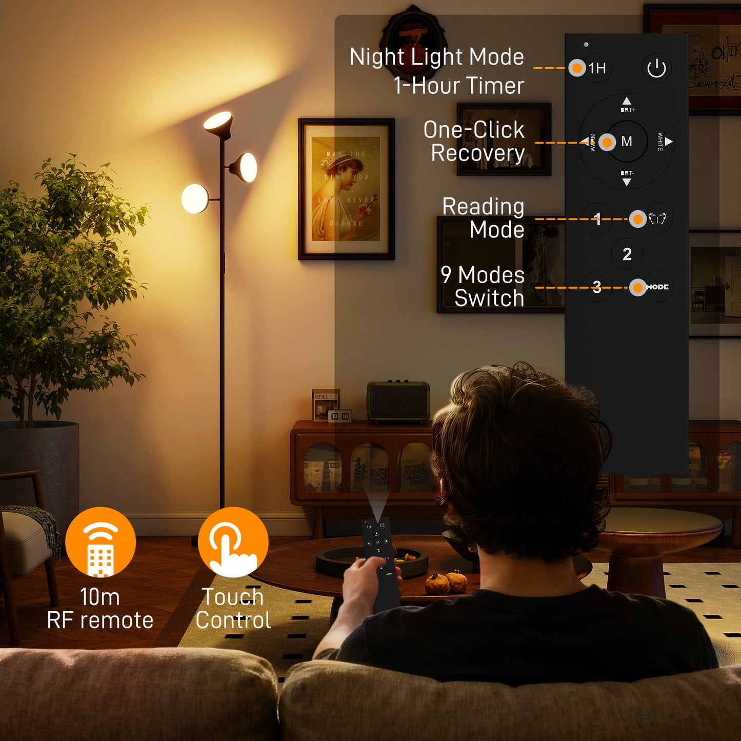 Three-Lamp Multi-Adjustable Floor Light - Black