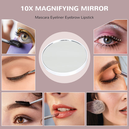Hollywood Vanity Mirror with Lights, Large 80x62 cm Lighted Makeup Mirror with 3 Colour, 18 LED Bulbs, 10X Magnifying, USB Charging Port, Touch Screen White