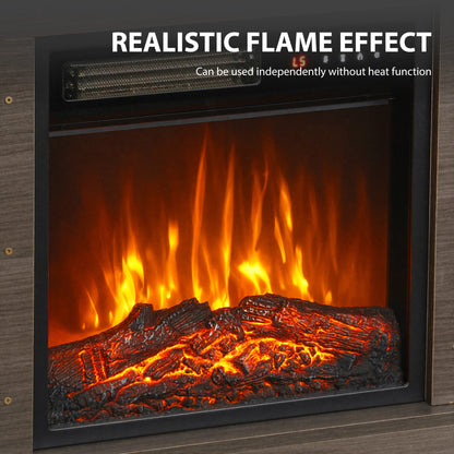 Electric Fireplace Suite | 1800W Fire & Charcoal Grey Surround | 96.5cm, Open Shelf & Wood-Effect Top | LED Flames, Remote & Timer