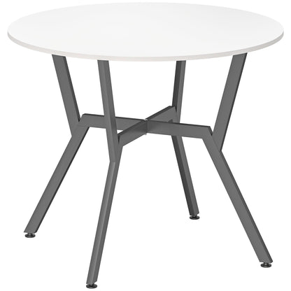 Dining Table, Round Kitchen Table with Black Legs, Anti-slip Foot Pads for Living Room, Dining Room 90 x 76 cm
