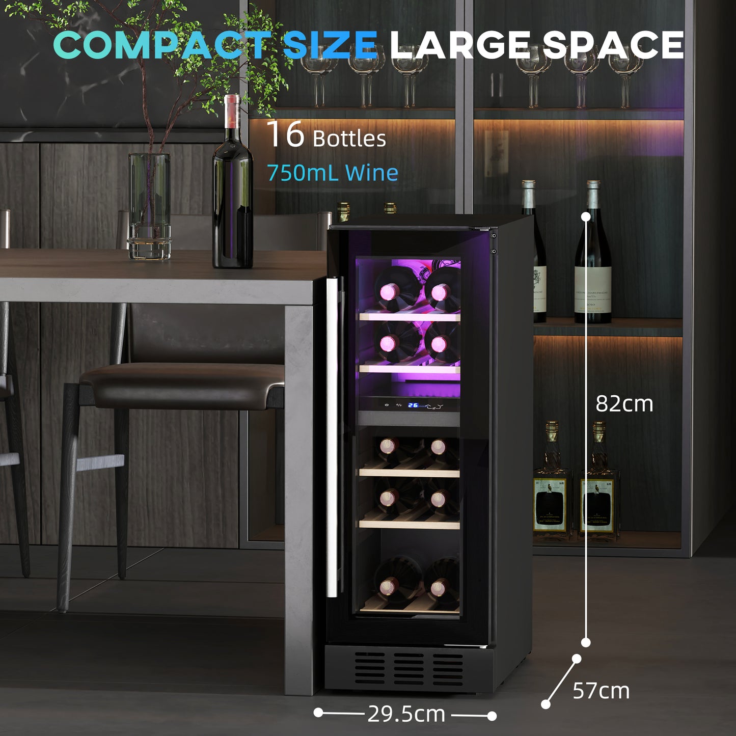 6 Bottle Dual Zone 5-18℃ Wine Fridge - Black