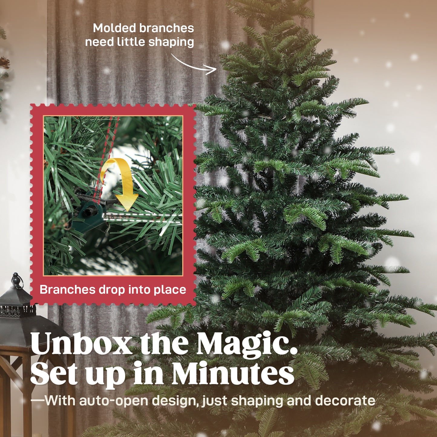 5ft Artificial Christmas Tree with Realistic Branches, Easy Assembly - Green