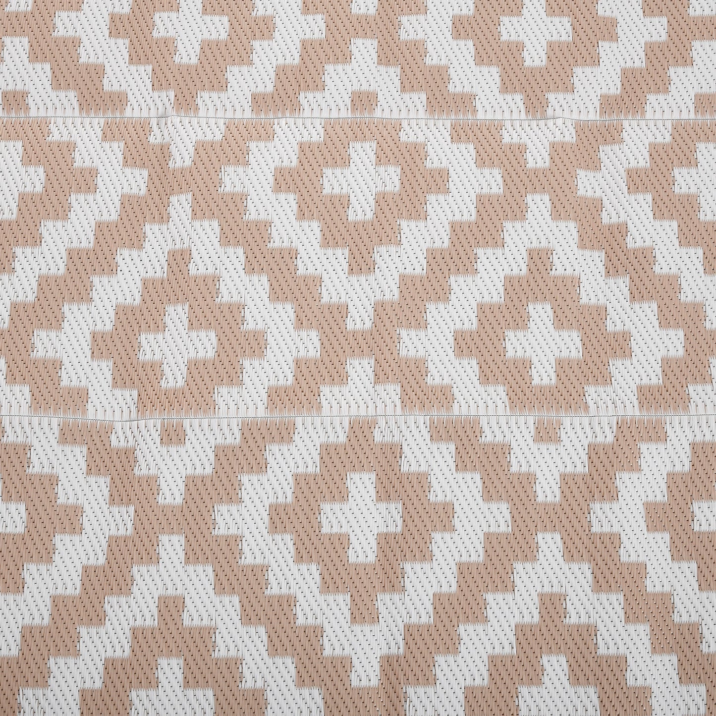 Reversible Outdoor Rug | Waterproof | UV-Resistant Polypropylene 310g | Reinforced Edges | Foldable | 274x182cm | Coffee & White | Patio Garden Camping Beach RV Campervan