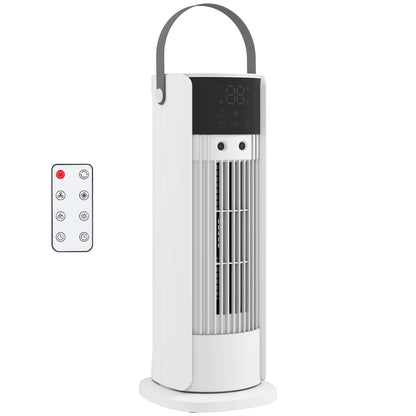 Tower Fan for Bedroom, 16 Inch Mist Desktop Fan with RGB Lights, 3 Speeds, 90° Oscillation, 10H Timer, for Home Office