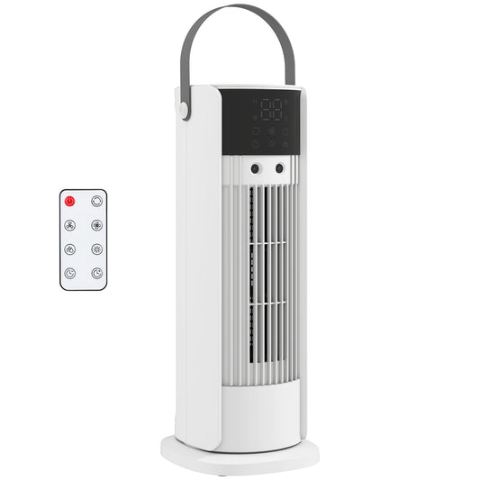 Tower Fan for Bedroom, 16 Inch Mist Desktop Fan with RGB Lights, 3 Speeds, 90° Oscillation, 10H Timer, for Home Office
