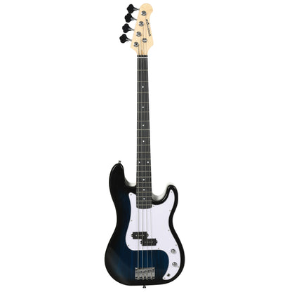 SPORTNOW 4-String Full-Size Electric Bass Guitar | Blue | 115x33x6cm | Maple Neck & Fretboard | Platane Body | Right-Hand | 15W Amp | Gig Bag | Strap | 3 Picks | 2.5m Cable | Beginner Set