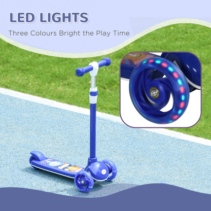 AIYAPLAY Kids 3 Wheel Scooter for 2-6 Years Old w/ Adjustable Height, LED Light, TPE Handlebar