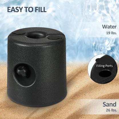 Outsunny HDPE Tent Weights Set of 4, Canopy Weights, Fill with Water or Sand, 48KG