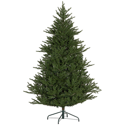 6ft Artificial Christmas Tree with 2380 Tips, Metal Base, Realistic, Easy to Assemble, Green
