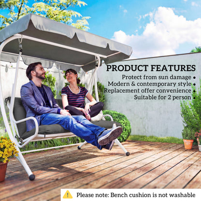 2-Seater Bench & Swing Chair Cushion | 12cm Thick PP Cotton | Tie Fastenings | Water & Stain Resistant | Indoor & Outdoor | 120 x 110cm | Black