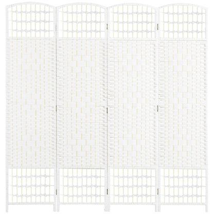 4 Panel Folding Room Divider, Privacy Screen, Freestanding Paravent Partition Separator for Living Room, Bedroom and Office, 160 x 170cm, White
